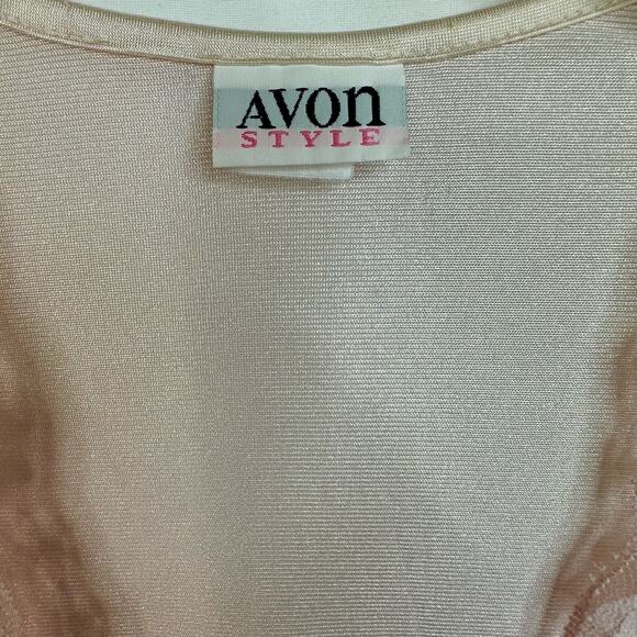 Vintage Avon Style Pink Satin Nylon Open Lace Trim Robe Midi Length Small Medium - Picture 8 of 9